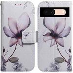 For Google Pixel 8a Coloured Drawing Flip Leather Phone Case(Magnolia)