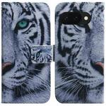 For Google Pixel 9a Coloured Drawing Flip Leather Phone Case(Tiger)