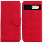 For Google Pixel 8a Skin Feel Pure Color Flip Leather Phone Case(Red)