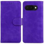 For Google Pixel 9a Skin Feel Pure Color Flip Leather Phone Case(Purple)