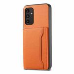 For Samsung Galaxy A13 5G Calf Texture Card Bag Design Full Coverage Phone Case(Orange)