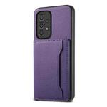 For Samsung Galaxy A33 5G Calf Texture Card Bag Design Full Coverage Phone Case(Purple)