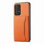 For Samsung Galaxy A52 5G Calf Texture Card Bag Design Full Coverage Phone Case(Orange)