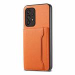 For Samsung Galaxy A53 5G Calf Texture Card Bag Design Full Coverage Phone Case(Orange)