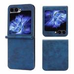 For Samsung Galaxy Z Flip5 5G Business Solid Color Magnetic RFID Anti-theft Phone Case(Blue)