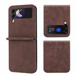 For Samsung Galaxy Z Flip4 5G DF-05 Business Solid Color Magnetic RFID Anti-theft Phone Case(Brown)