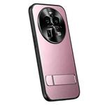 For OPPO Find X6 Pro R-JUST RJ-61 Electroplating Frosted TPU + PC Phone Case with Holder(Pink)