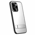 For OPPO Reno9 / Reno9 Pro R-JUST RJ-61 Electroplating Frosted TPU + PC Phone Case with Holder(Silver)
