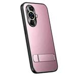 For Huawei nova 11 R-JUST RJ-61 Electroplating Frosted TPU + PC Phone Case with Holder(Pink)