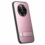 For Huawei Mate 50 Pro R-JUST RJ-61 Electroplating Frosted TPU + PC Phone Case with Holder(Pink)