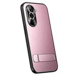 For Huawei nova 10 Pro R-JUST RJ-61 Electroplating Frosted TPU + PC Phone Case with Holder(Pink)