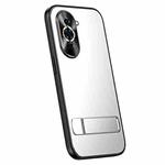 For Huawei nova 10 R-JUST RJ-61 Electroplating Frosted TPU + PC Phone Case with Holder(Silver)