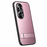 For Huawei P50 Pro R-JUST RJ-61 Electroplating Frosted TPU + PC Phone Case with Holder(Pink)