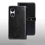 For Honor Play 40 idewei Crocodile Texture Leather Phone Case(Black)