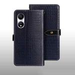 For Honor Play 40 idewei Crocodile Texture Leather Phone Case(Dark Blue)