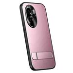 For Honor 100 R-JUST RJ-61 Electroplating Frosted TPU + PC Phone Case with Holder(Pink)