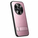 For Honor X50 R-JUST RJ-61 Electroplating Frosted TPU + PC Phone Case with Holder(Pink)
