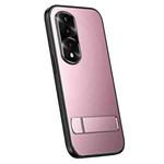 For Honor 70 R-JUST RJ-61 Electroplating Frosted TPU + PC Phone Case with Holder(Pink)