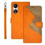 For Honor Play 40 idewei Two-color Splicing Leather Phone Case(Orange)
