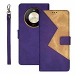 For Honor X9b idewei Two-color Splicing Leather Phone Case(Purple)