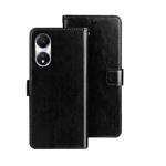 For Honor Play 40 idewei Crazy Horse Texture Leather Phone Case with Holder(Black)