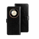 For Honor X9b idewei Crazy Horse Texture Leather Phone Case with Holder(Black)