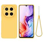 For ZTE Blade V70 Max Solid Color Liquid Silicone Dropproof Full Coverage Phone Case(Yellow)