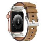 For Apple Watch Series 3 42mm Mecha Style Leather Watch Band(Light Brown)