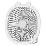 2 in 1 Portable Desktop Electric Fan Hanging Small Fan with LED Light(White)