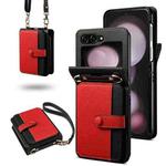 For Samsung Galaxy Z Flip5 Crossbody Color Matching Folding Phone Case(Red)