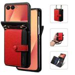 For Samsung Galaxy Z Flip7 5G Crossbody Color Matching Folding Phone Case(Red)