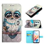 For OPPO A79 5G 3D Painting Horizontal Flip Leather Phone Case(Grey Owl)