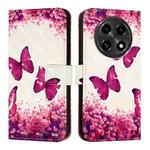 For OPPO A2 Pro 5G  / A3 Pro 5G 3D Painting Horizontal Flip Leather Phone Case(Rose Butterfly)
