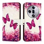 For OPPO Find X7 3D Painting Horizontal Flip Leather Phone Case(Rose Butterfly)