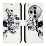 For OPPO Find X7 3D Painting Horizontal Flip Leather Phone Case(Skull)