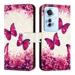 For OPPO F25 Pro 5G India 3D Painting Horizontal Flip Leather Phone Case(Rose Butterfly)