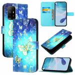 For OPPO Reno6 Lite 3D Painting Horizontal Flip Leather Phone Case(Golden Butterfly)