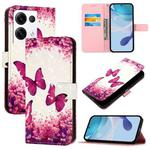 For OPPO Reno8 Pro 5G Global 3D Painting Horizontal Flip Leather Phone Case(Rose Butterfly)