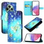 For OPPO Reno12 F Global 3D Painting Horizontal Flip Leather Phone Case(Golden Butterfly)