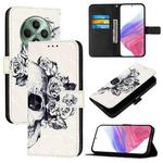 For OPPO Reno12 F Global 3D Painting Horizontal Flip Leather Phone Case(Skull)