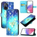 For OPPO A94 5G Global 3D Painting Horizontal Flip Leather Phone Case(Golden Butterfly)