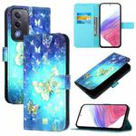 For OPPO A5 5G Global 3D Painting Horizontal Flip Leather Phone Case(Golden Butterfly)