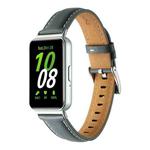 For Samsung Galaxy Fit 3 Pointed Tail Genuine Leather Watch Band(Grey)