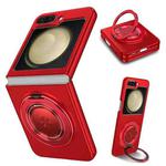 For Samsung Galaxy Z Flip4 5G 360 Degree Rotating Holder MagSafe PC Full Coverage Shockproof Phone Case(Red)