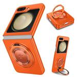 For Samsung Galaxy Z Flip5 5G 360 Degree Rotating Holder MagSafe PC Full Coverage Shockproof Phone Case(Orange)