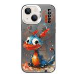 For iPhone 13 Splash-ink AI Cute Dragon PC Hybrid TPU Phone Case(Big-eye Dragon)