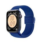 For Apple Watch SE 2023 40mm Carbon Fiber Texture Snap Buckle Nylon Watch Band(Blue)