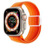 For Apple Watch Ultra 2 49mm Carbon Fiber Texture Snap Buckle Nylon Watch Band(Gradient Orange)