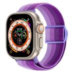 For Apple Watch Ultra 2 49mm Carbon Fiber Texture Snap Buckle Nylon Watch Band(Gradient Purple)