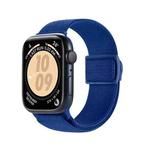 For Apple Watch Ultra 2 49mm Carbon Fiber Texture Snap Buckle Nylon Watch Band(Blue)